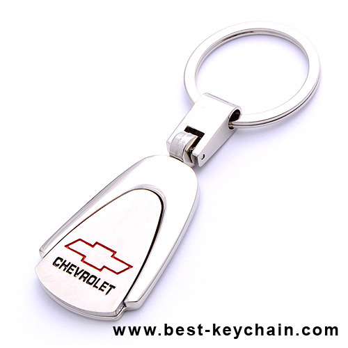 Car Metal Key Chains Double Side logo Silver Holder Keyring for Chevrolet